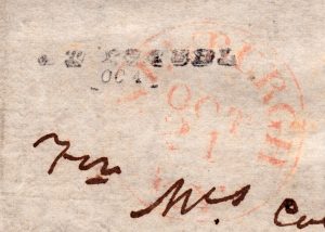 Provisional Point Isabel, TX Post Office Type 1 handstamp used for less than a month in 1846